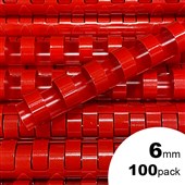 PLASTIC BINDING COILS 21 LOOP 6MM  RED BOX100