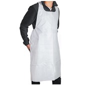 PLASTIC APRON WHITE TEAR OFF  25 PER PACK