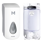 MPH LIQUID SOAP WALL DISPENSER  WHITE 1000ML  INCLUDES CARTRIDGE