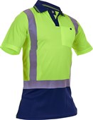 CAUTION DN MICRO FIBRE POLO YELLOW NAVY  2XL
