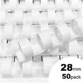 PLASTIC BINDING COIL GBC IBICO WHITE 28 MM 21 LOOP BOX50