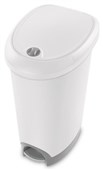 STERILITE RUBBISH BIN  WHITE WITH PEDAL FLIP LID 48L 43LX33WX64H