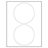 LABEL LASERINKJET 2 LABEL PER PAGE MATTE WHITE 114 X 175 CIRCLES  100PKT FORMTEC