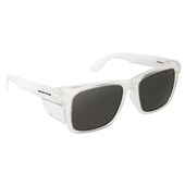 FRONTSIDE SAFETY GLASS SMOKE LENS WITH CLEAR FRAME