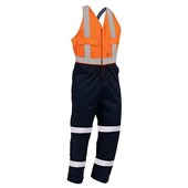 OVERALLS SLEEVLESS WORKZONE EASY ACTION ORANGENAVY  SPECIFIY SIZE