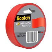 SCOTCH EXPRESSIONS MASKING TAPE 3437PRDESF 24MM X 18M RED