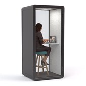 HAVEN QUIET BOOTH POD SOLO CLEAR GLASS BLACK