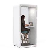 HAVEN QUIET BOOTH POD SOLO CLEAR GLASS WHITE