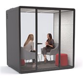 HAVEN QUIET BOOTH POD TEAM CLEAR GLASS BLACK