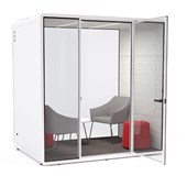 HAVEN QUIET BOOTH POD TEAM CLEAR GLASS WHITE