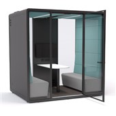 HAVEN QUIET BOOTH POD TEAM PLUS CLEAR GLASS BLACK