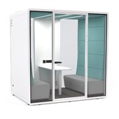 HAVEN QUIET BOOTH POD TEAM PLUS CLEAR GLASS WHITE