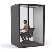 HAVEN QUIET BOOTH POD FOCUS CLEAR GLASS BLACK