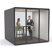 HAVEN QUIET BOOTH POD STUDIO CLEAR GLASS BLACK