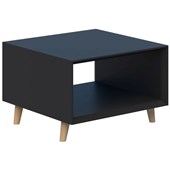 OSLO BOX COFFEE TABLE 600X600MM 450MM H WITH NATURAL TIMBER FEET BLACK