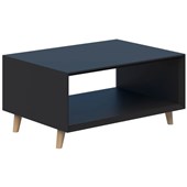 OSLO BOX COFFEE TABLE 600X800MM 450MM H WITH NATURAL TIMBER FEET BLACK FINISH