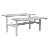 SUMMIT II 2 POD ELECTRIC DESK W1800 X D800 X H6201270MM WHITE FRAME SILVER STRATA TOP