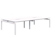 BALANCE DESK 4 PERSON BACK TO BACK POD 1200X700MM WHITE FRAME WHITE TOP