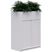 MASCOT PLANTER TAMBOUR 900WX1200H LOCKING WHITE WITH WHITE DOORS