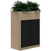 MASCOT PLANTER TAMBOUR 900WX1200H LOCKING CLASSIC OAK WITH BLACK DOORS