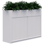 MASCOT PLANTER TAMBOUR 1800WX1200H LOCKING WHITE WITH WHITE DOORS