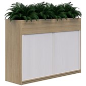 MASCOT PLANTER TAMBOUR 1800WX1200H LOCKING CLASSIC OAK WITH WHITE DOORS