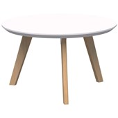 OSLO COFFEE TABLE 600MM ROUND X 450MM H NATURAL TASMANIAN ASH BASE WHITE TOP