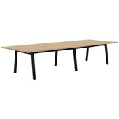 MODELLA II FRAME MEETING TABLE  3600X1200MM BLACK FRAME CLASSIC OAK TOP