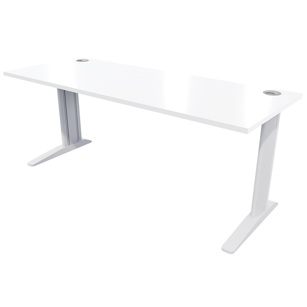 ZEALAND MIRAGE DESK W1800 X D700 X H725MM SILVER BASE WHITE TOP Direct  Office Products Depot