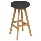 KNIGHT LUNA BUTTON BARSTOOL CHARCOAL GREY