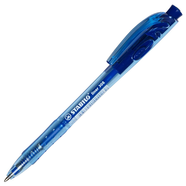 STABILO LINER 308 BALLPOINT PEN RETRACTABLE BLUE Direct