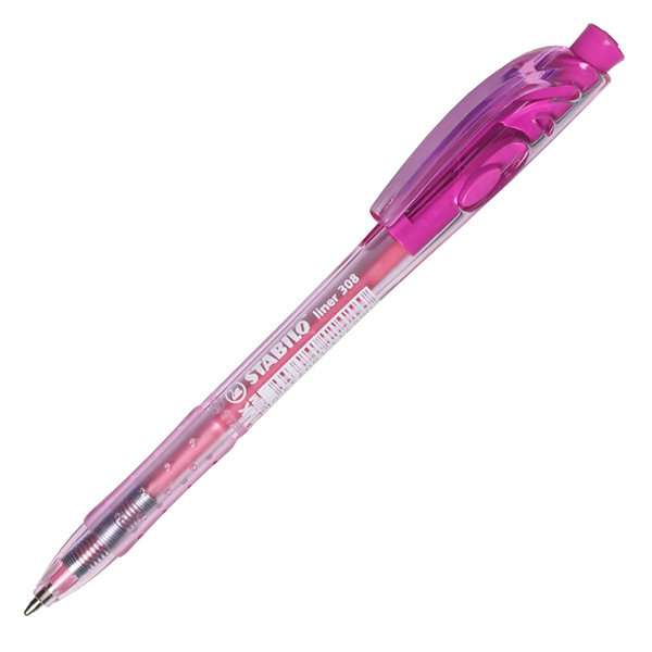 STABILO LINER 308 BALLPOINT PEN RETRACTABLE PINK Direct