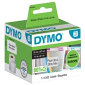 DYMO 11354 LW MULTIPURPOSE LABELS 57 X 32MM WHITE ROLL 1000