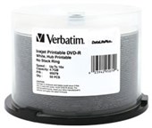 VERBATIM 95079 DVDR 47GB 16X PRINTABLE WIDE SPINDLE WHITE PACK 50