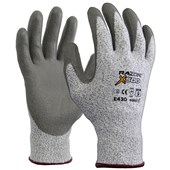 RAZOR X500 SAFETY GLOVES FIBRE PU COATING HPPE CUT LEVEL 5 RATING SIZE 11 2XL GREY