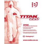 TITAN 220 COVERALL DISPOSABLE POLYPROPYLENE PPSB CE CAT1 LARGE WHITE