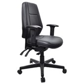 BURO AURA ERGO OFFICE CHAIR HIGHBACK 3LEVER WITH ARMS DILLON PU BLACK