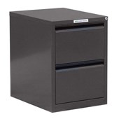 PRECISION CLASSIC VERTICAL FILING CABINET 2 DRAWER W470 X D620 X H720MM BLACK