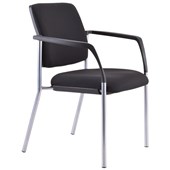 BURO LINDIS VISITOR CHAIR 4LEG BASE WITH ARMS UPHOLSTERED BACK ARMS DILLON PU BLACK