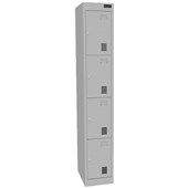 OPD STORAGE LOCKER 4 TIER W375 X D450 X H1800MM STONE GREY