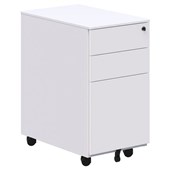 METALICON CUBE PEDESTAL SLIM 2 DRAWER 1 FILE W300 X D500 X H575MM WHITE