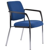 BURO LINDIS VISITOR CHAIR 4LEG BASE WITH ARMS UPHOLSTERED BACK DARK BLUE