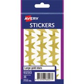 AVERY 932353 STAR STICKERS 21MM GOLD PACK 36
