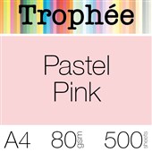 TROPHEE COLOURED PAPER A4 80GSM PASTEL PINK PACK 500