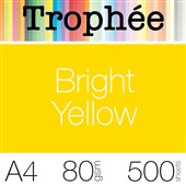 TROPHEE COLOURED PAPER A4 80GSM BRIGHT YELLOW PACK 500
