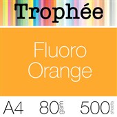 TROPHEE COLOURED PAPER A4 80GSM FLUORO ORANGE PACK 500