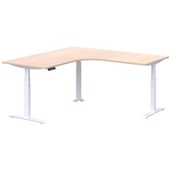 SUMMIT II ELECTRIC WORKSTATION W1800 X D1800 X H6151255MM WHITE FRAME REFINED OAK