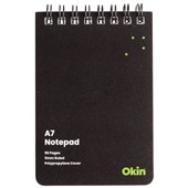 OKIN SPIRAL NOTEPAD A7 POLYPROP COVER BLACK 96 PAGE