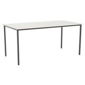 KNIGHT ERGOPLAN CANTEEN TABLE W1200 X D600 X H730MM BLACK FRAME WHITE TOP