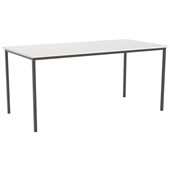 KNIGHT ERGOPLAN CANTEEN TABLE W1600 X D800 X H730MM BLACK FRAME WHITE TOP